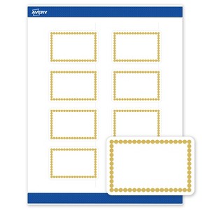 Avery Printable Rectangle Labels, Gold Beads, 2" x 3", Matte White Rectangle Labels, Permanent, Laser/Inkjet, 80ct, Great for Product Labels - 1 of 4