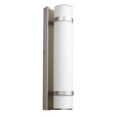 Brushed Steel Outdoor Dimmable Cylinder Wall Light
