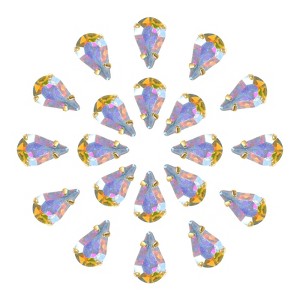 Unique Bargains Glass Craft Embellishments Flat Back Four Claws Teardrop Gems 20 Pcs - 1 of 4