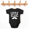 The Juniper Shop Little Man Mustache Baby Short Sleeve Bodysuit - 6M - Black - 2 of 4