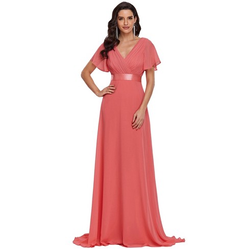 Coral plus size formal dresses best sale