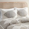 4 Pcs Elegant Boho Chenille Trims Comforter Set,All Season Home Textile Microfiber Bedding Set fits Lux Bedroom Decor,Matching Pillow & Shams - 3 of 4