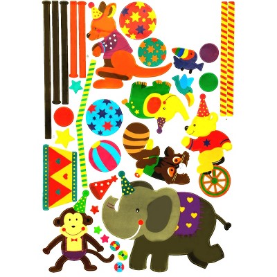 Slickblue Circus Troup Decorative Wall Decals – Vinyl Art for Walls, Doors, Glass, and More – 19.6x27.5 Inch