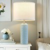 GTCLIGHTING 24.8" Modern Ceramic Bedside Lamp Set of 2, 3 Color Temperature Bulbs Included - Farmhouse Nightstand Lamps for Living Room Bedroom - 4 of 4