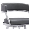 Armen Living 30" Saturn Faux Leather Stainless Steel Barstool Gray: Swivel, Low Back, Footrest, Fixed Height - 4 of 4