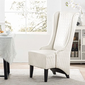 CAVINAS Luxury High Back Velvet Accent Chair,Plush Padded Living Room Chair with Wooden Legs,Modern Comfy Sitting Chair for Bedroom,Office - 1 of 4