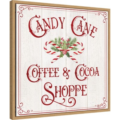 Vintage Christmas Candy Cane Coffee Cocoa Canvas Print