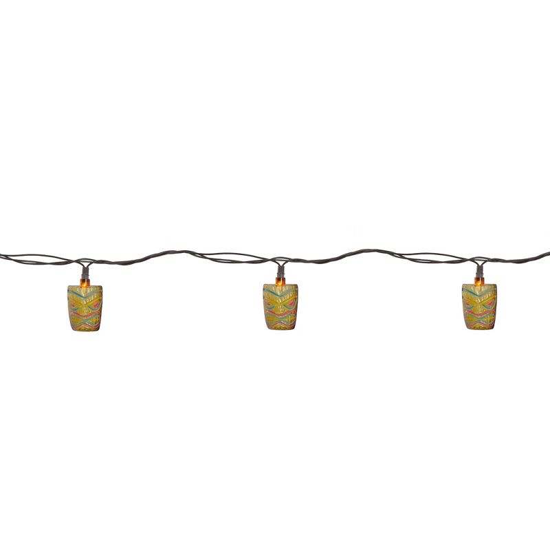 Northlight 10-Count Brown Tiki Mask Patio String Lights - 7.25 ft Brown Wire, 3 of 5