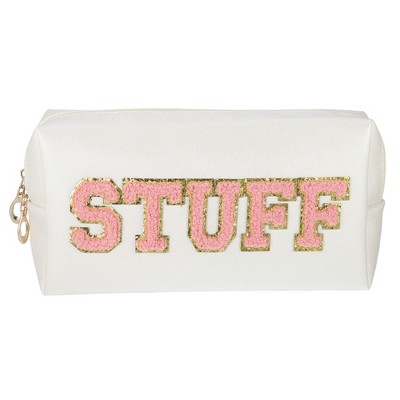 Unique Bargains PU Leather Stuff Make Up Bag 9.65"x2.76"x5.12" 1 Pc
