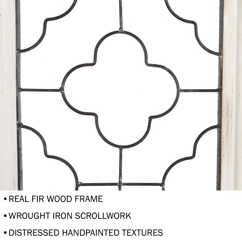 Metal & Wood Wall Panel ? Decorative Clover Scrollwork Trimmed in a Beveled Wood Frame for Home, Office & Bedroom Decor by Lavish Home, 4 of 8