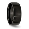 Black Bow Jewelry Men's 8mm Black Plated Stainless Steel Brushed Domed Band - 4 of 4