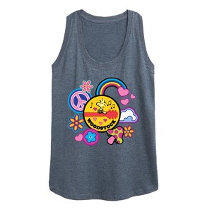 Women's - Peanuts - Woodstock Peace And Love Flair Graphic Racerback Tank - 1 of 4