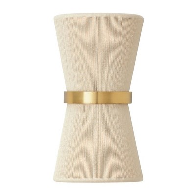 Bleached Natural Rope and Brass 2-Light Wall Sconce
