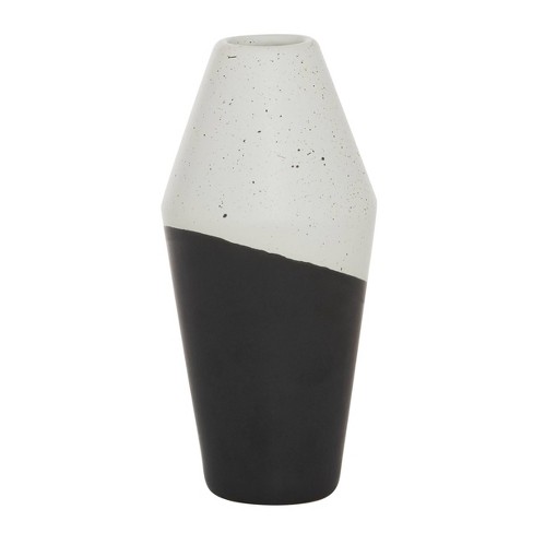12'' X 6'' Ceramic Handmade Color Block Speckled Vase Black - Olivia ...