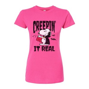 Women's - Peanuts - Creepin It Real Fitted Graphic T-Shirt - 1 of 4