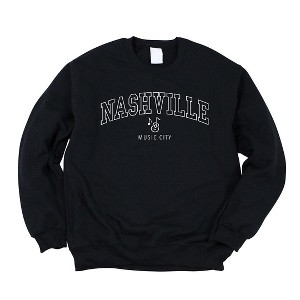 Simply Sage Market Women's Graphic Sweatshirt Nashville Music City Curved - 1 of 2