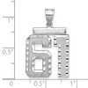 Black Bow Jewelry 14k White Gold, Varsity Collection, Large D/C Pendant, Number 61 - 2 of 3