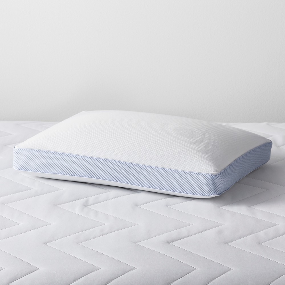 Cooling Memory Foam Pillow (Standard/Queen) - Made By Design, Blue White