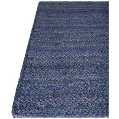 Handmade Navy Blue Reversible Braided Jute Rectangular Rug 8' x 10'