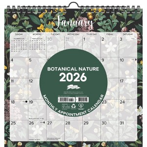 Willow Creek Press 12"x12" 2026 Botanical Nature Spiral Wall Calendar - 1 of 4
