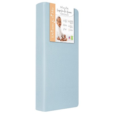Dream On Me Snuggles Breathable Extra Firm Fiber Portable and Mini Crib Mattress in Blue Mist