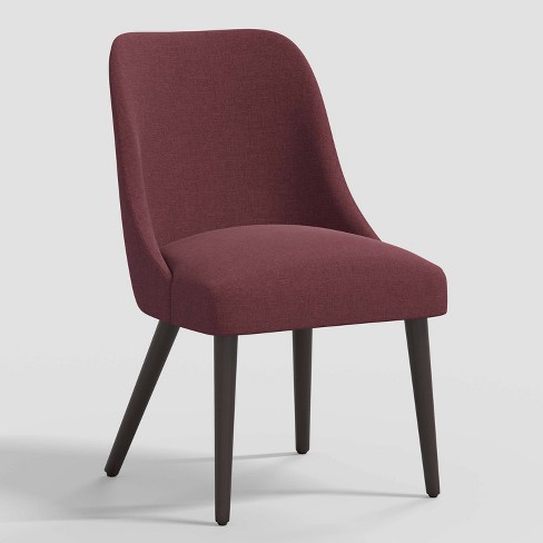 Geller Modern Dining Chair in Textured Linen Zuma Oxblood Threshold