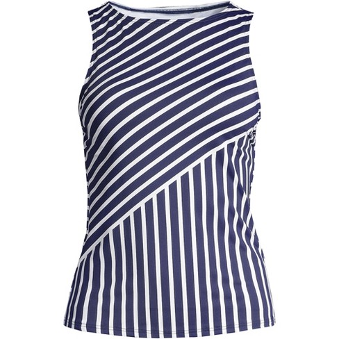 Lands' End Women's Petite Chlorine Resistant High Neck Upf 50 Sun Protection Modest Tankini