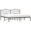 vidaXL King Metal Bed Frame with Headboard, Sturdy Steel, Black, No Mattress - 2 of 4