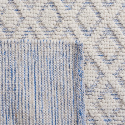 Hand-Knotted Light Blue Wool Rectangular Area Rug 4' x 6'