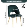 Modern Fabric Upholstered Dining Chairs Set of 4,Metal Leg Hollow Back Kitchen Dining Room Chair,Armless Padded Side Chair-Coolbibila - 4 of 4