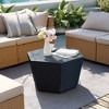UPHA 28-Inch Hexagon Outdoor Coffee Table – Magnesium Oxide Coffee Table for Patio, Backyard & Garden - 3 of 4