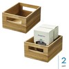 iDesign Acacia Wood Pantry Bin with Handles - Set of 2 - Natural - 2 of 4