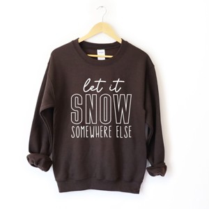 Simply Sage Market Let It Snow Somewhere Block Sweatshirt - XL - Chocolate - 1 of 4