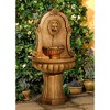 John Timberland Outdoor Wall Water Fountain with Light LED 58" High Lion's Head 2 Tiered for Yard Garden Patio Deck Home - image 2 of 4