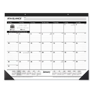 Ruled Desk Pad, 24 x 19, White Sheets, Black Binding, Black Corners, 12-Month (Jan to Dec): 2025 - 1 of 2