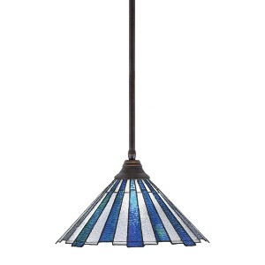 Toltec Lighting Any 1 - Light Pendant in  Dark Granite with 16" Sea Ice Art Glass Shade - 1 of 1