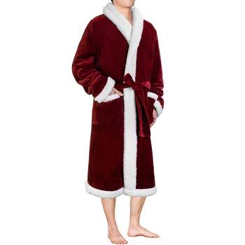 PAVILIA Mens Robe, Soft Plaid Robe for Men, Fleece Warm Long