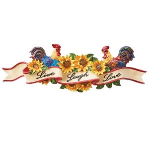 Collections Etc Roosters & Sunflowers Inspirational Live Laugh Love Wall Art 20.25 X 1.5 X 6.5 - 1 of 2
