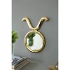Vynxaria 13"x16" Gold Round Wall Mirror - Modern Decorative Accent with Horn Design - 4 of 4