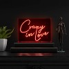 14" x 10" Crazy in Love Contemporary Glam Acrylic Box USB Operated LED Neon Light Red - JONATHAN Y: Modern Cinema Lightbox Style - 3 of 4