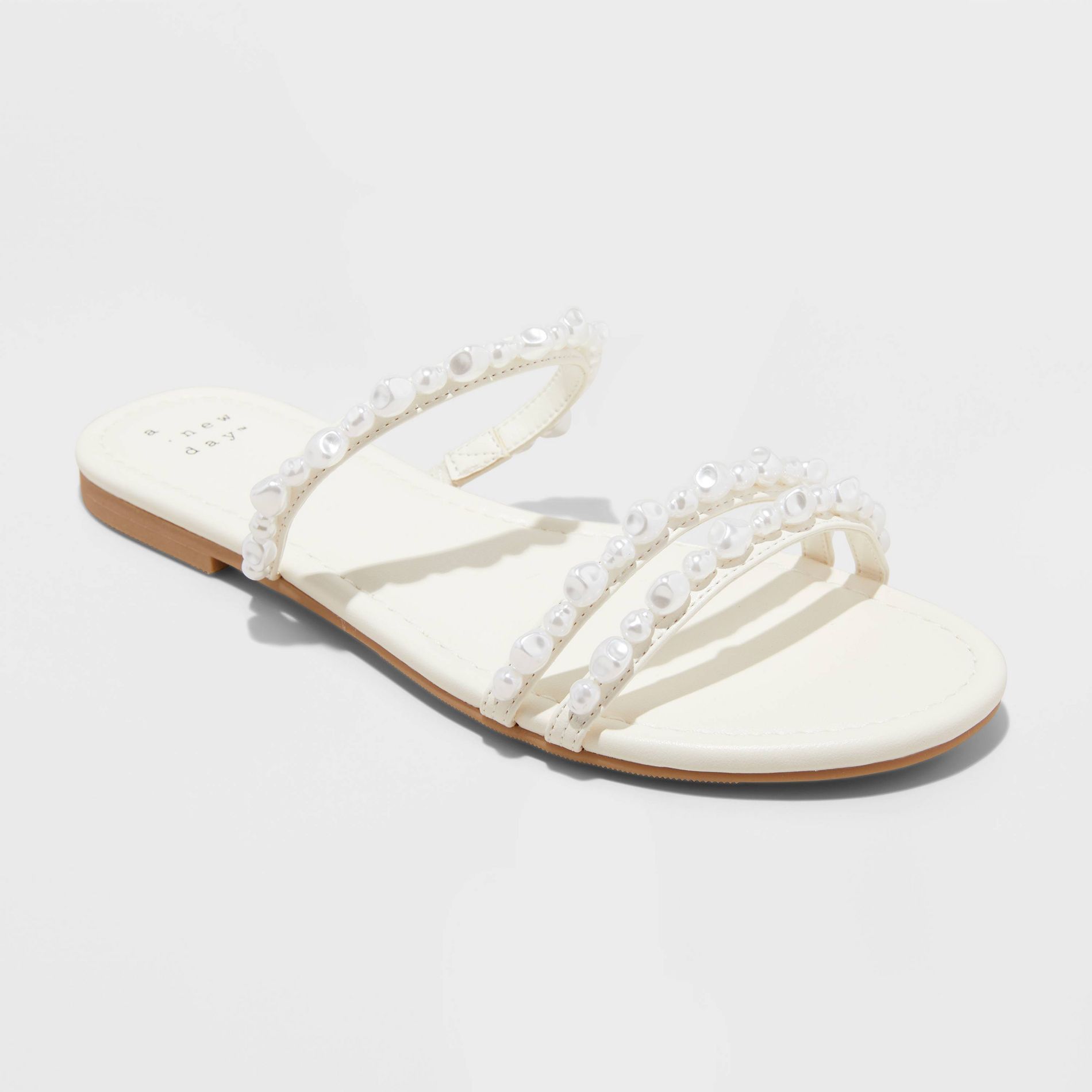 Women's Aida Strappy Sandals - A New Day™ Ivory