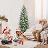 Tangkula 6/7.5/9 FT Pre-Lit Artificial Christmas Tree Snow Flocked Hinged Xmas Tree - 4 of 4
