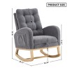 Plush Teddy Rocking Chair with Footrest,High Back Button Tufted Lounge Chair for Nursery Living Room-Baofuwish - 4 of 4