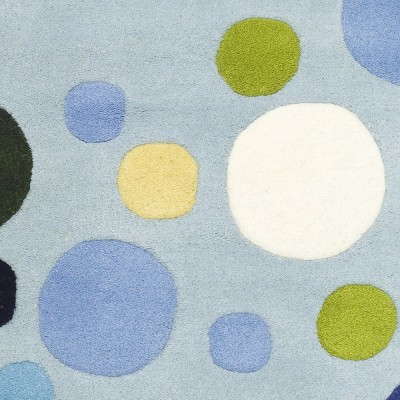 Soho Blue and Multicolor Wool and Viscose Hand Tufted Area Rug
