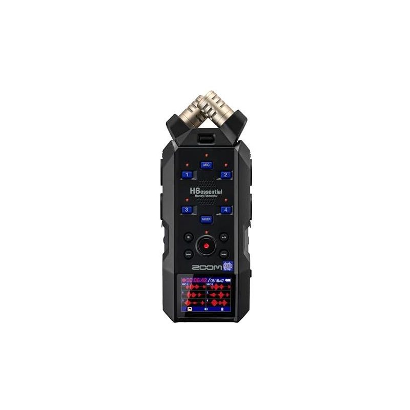 Zoom H6 essential with 32-Bit Float, Accessibility, 6-Track Portable Recorder, Stereo Microphones, 4 XLR/TRS Inputs, 1 of 8