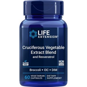 Cruciferous Vegetable Extract Blend and Resveratrol by Life Extension  -  60 Vegetarian Capsule - 1 of 2