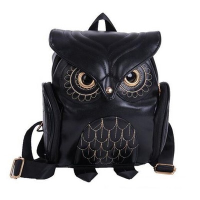 Generic Fashion Owl Backpack Small Casual Daypack for Women Pu Leather Mini Bag