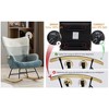 NicBex Modern Patchwork Accent Chair,Teddy Upholstered Rocking Chair with Pocket for Living Room,Bedroom,Studio,Green+Beige - 4 of 4