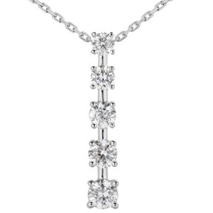 Pompeii3 1ct Journey Pendant 14K White Gold - 1 of 2
