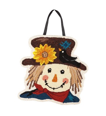 Plow & Hearth indoor/outdoor Scarecrow Hooked Polypropylene Door Décor ...